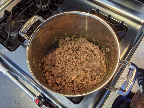 Cooked ground meat