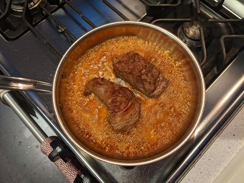 Steaks and sauce