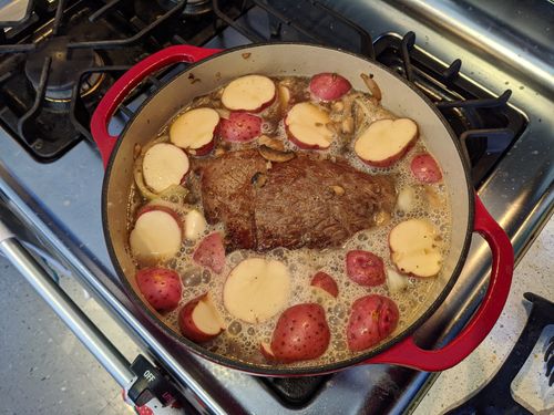 Sirloin with liquid
